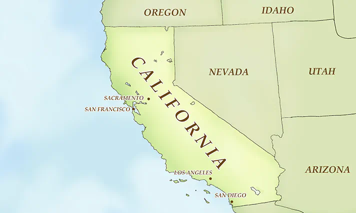 画像：カリフォルニア地図