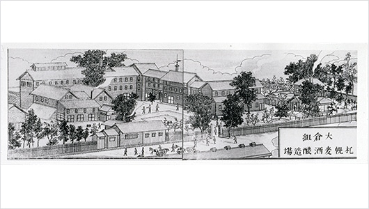 大倉組札幌麦酒醸造場（1887年刊『札幌繁盛記』所収）