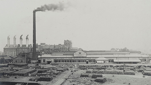 1910年ごろの大日本麦酒目黒工場（現・恵比寿ガーデンプレイス）