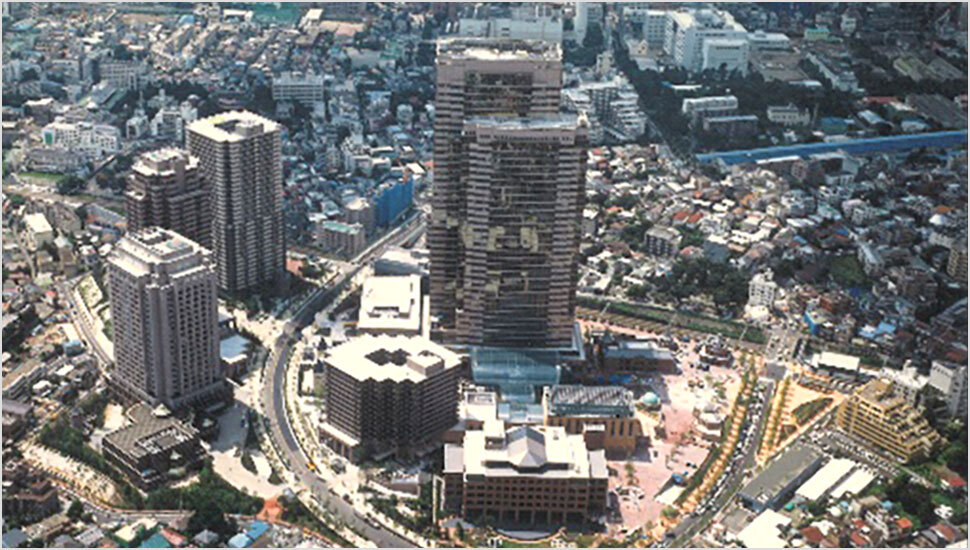 空から見た「恵比寿ガーデンプレイス」