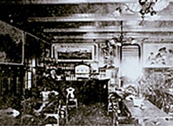 1905年（明治38）ごろの恵比壽ビヤホール店内