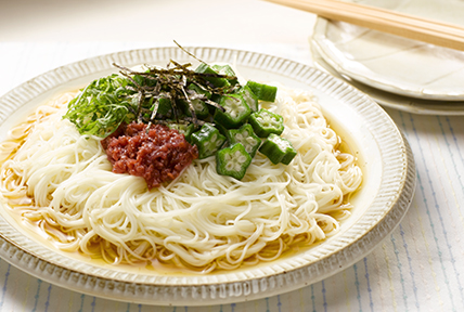 梅オクラそうめん