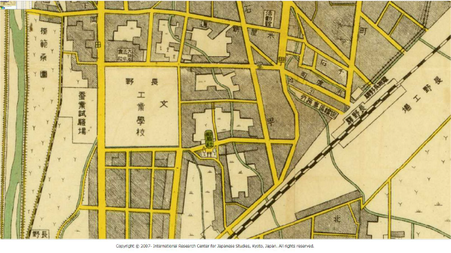 石堂町付近大正14年長野市中部地圖