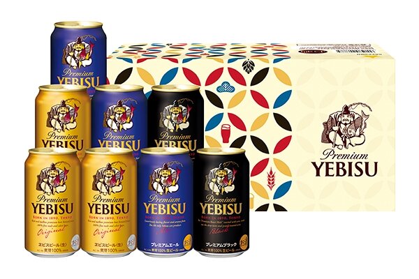 ヱビスビール缶350ml×3本、ヱビス プレミアムエール缶350ml×3本、ヱビス プレミアムブラック缶350ml×2本