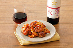 豚こま肉団子と 蓮根の甘酢炒め:画像