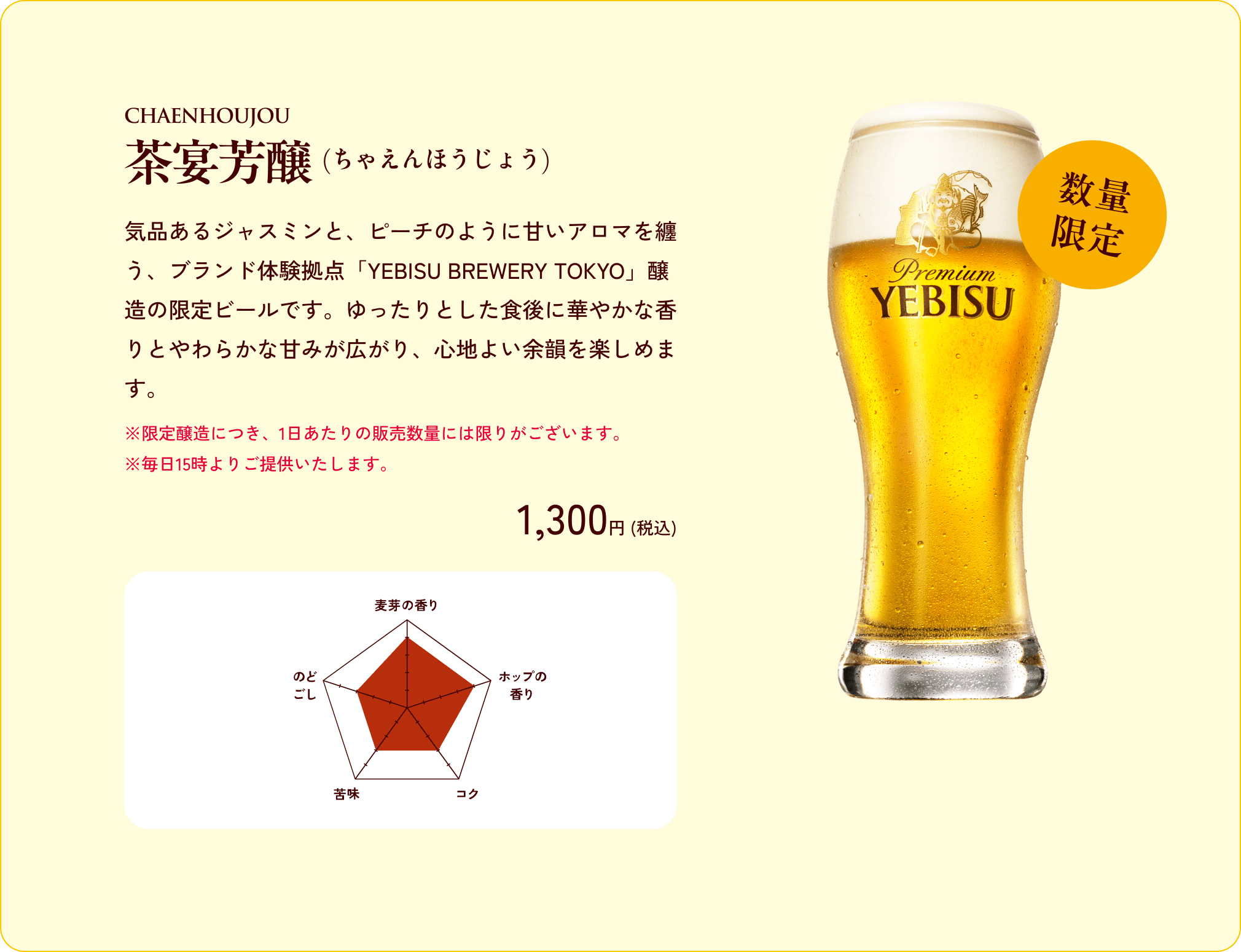 茶宴芳醸（ちゃえんほうじょう）の商品詳細。特徴、価格、味わいチャートを掲載。