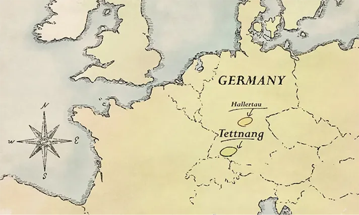 画像：ドイツ・テトナング地方の地図